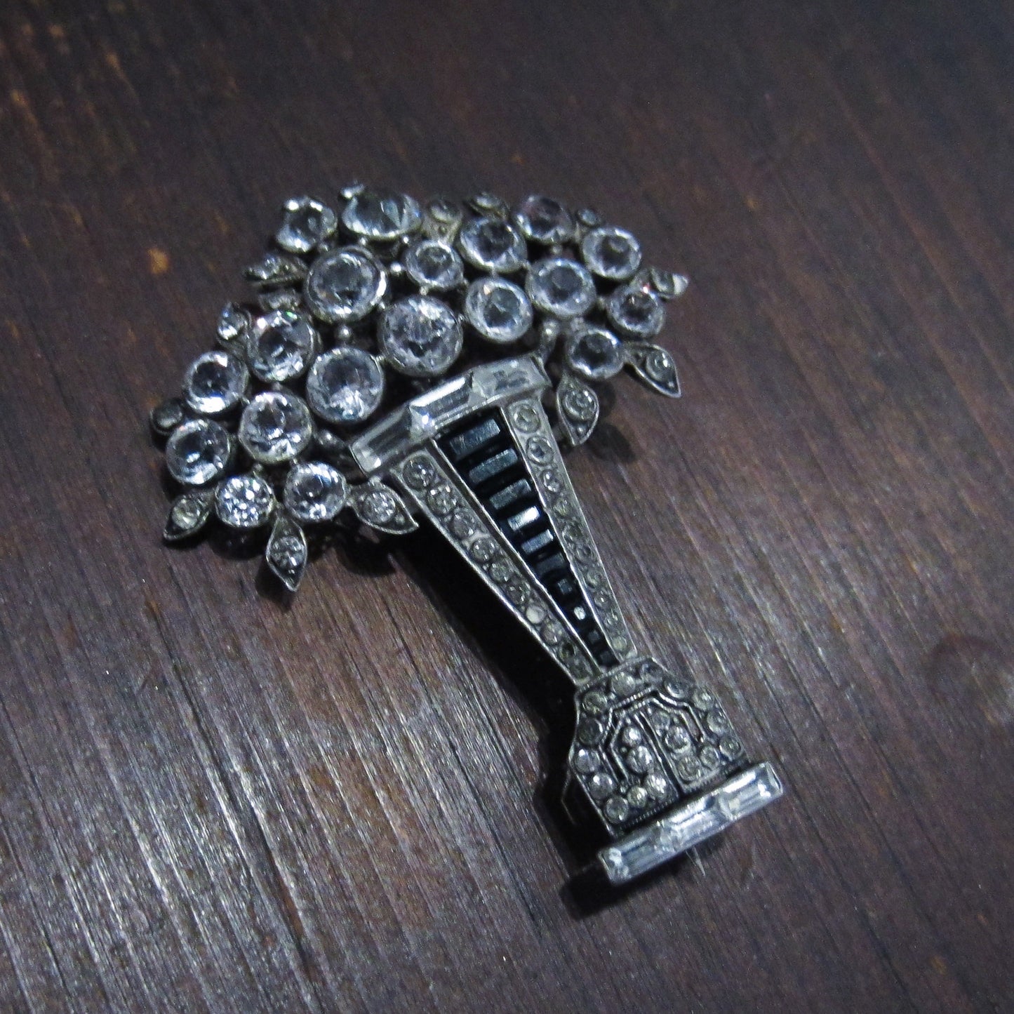 Art Deco Paste Bouquet Brooch Sterling, Knoll and Pregizer, Germany c. 1920