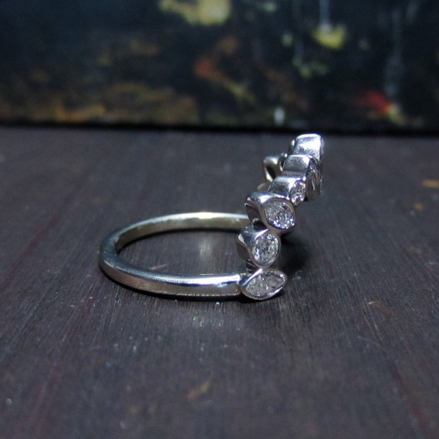 Estate Marquise Diamond Tiara Ring 14k