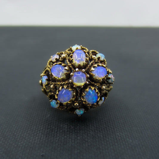 Mid-Century Opal Dome Ring 14k c. 1960