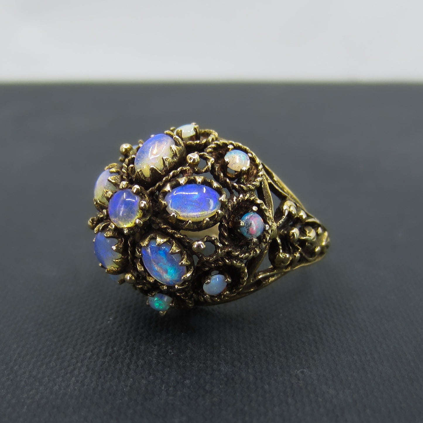 Mid-Century Opal Dome Ring 14k c. 1960