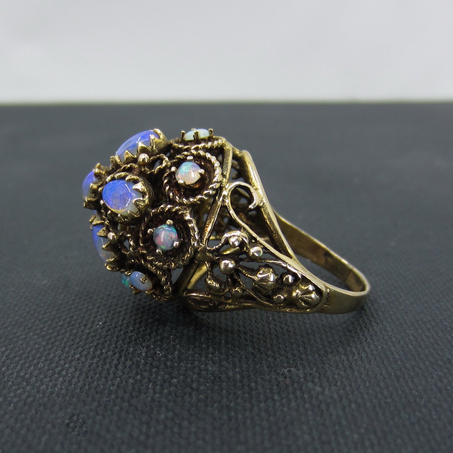 Mid-Century Opal Dome Ring 14k c. 1960