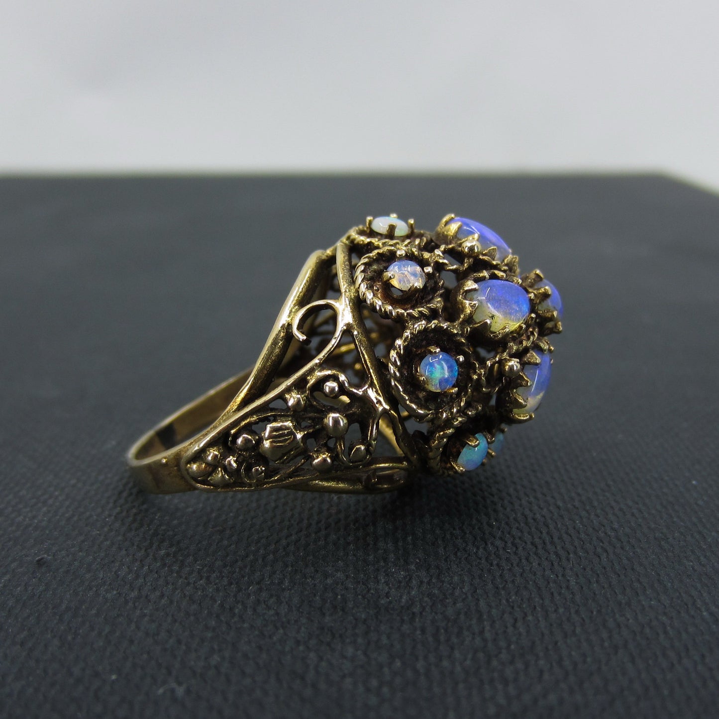 Mid-Century Opal Dome Ring 14k c. 1960