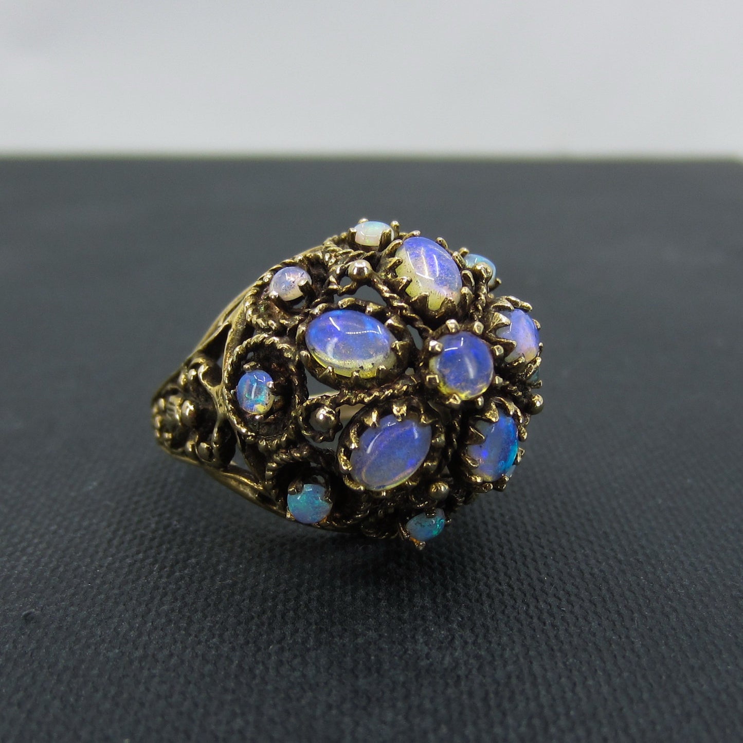 Mid-Century Opal Dome Ring 14k c. 1960