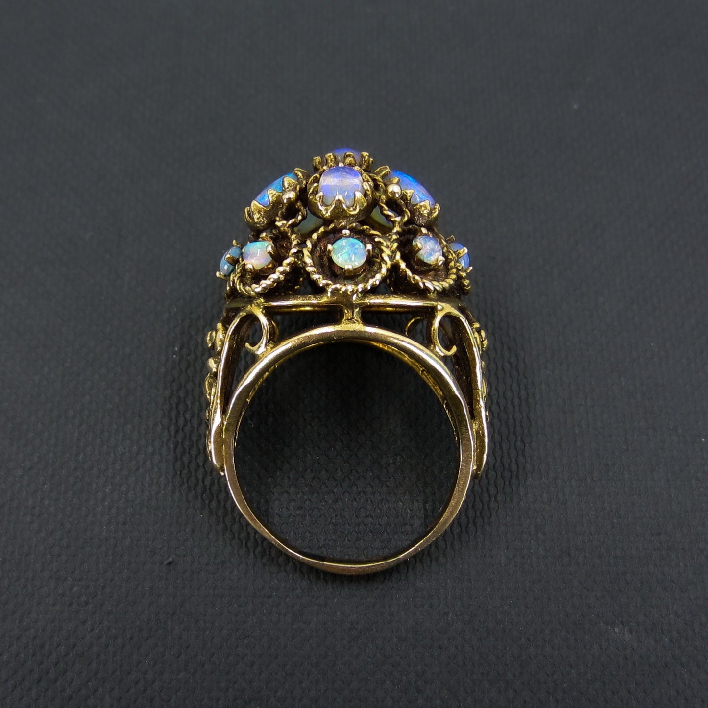 Mid-Century Opal Dome Ring 14k c. 1960