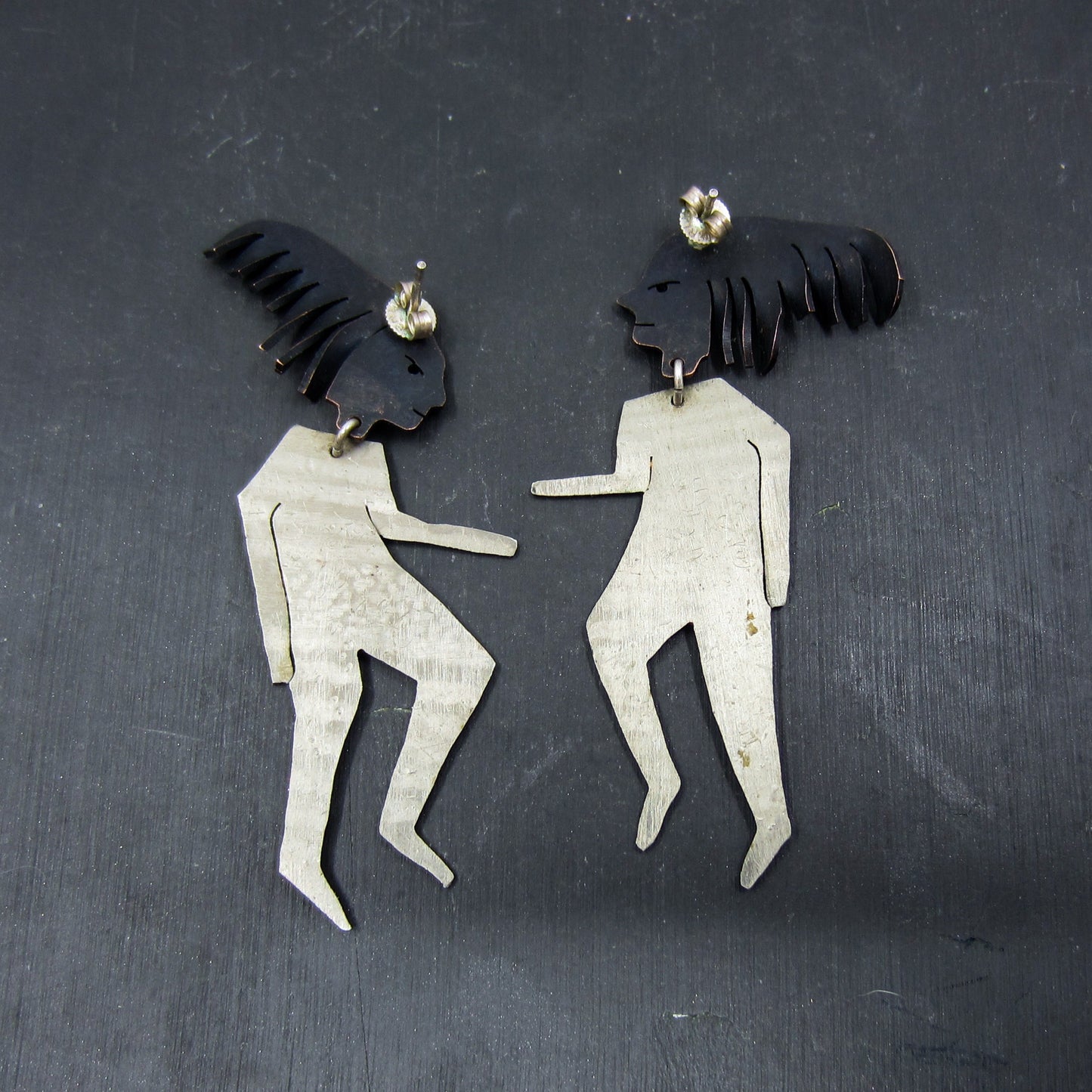 Post-Modern Enamel People Earrings c. 1989