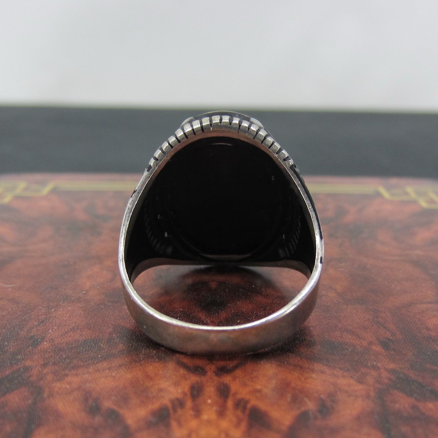 Vintage Men’s Agate Ring Sterling c. 1990