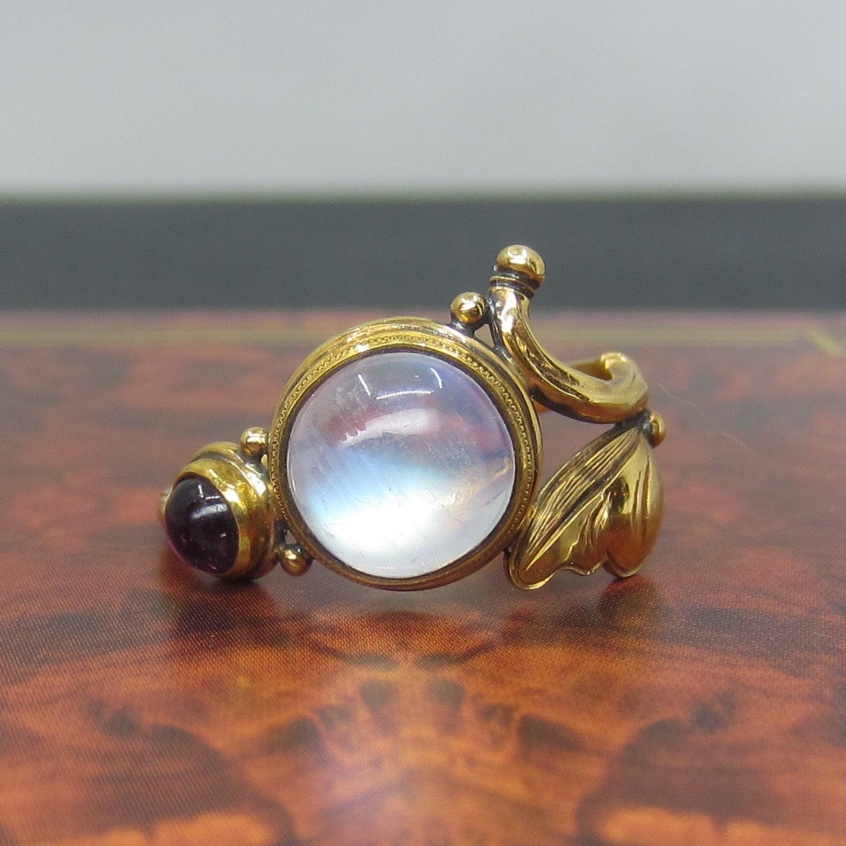 Estate Moonstone and Tourmaline 18k, James Meyer c. 1980