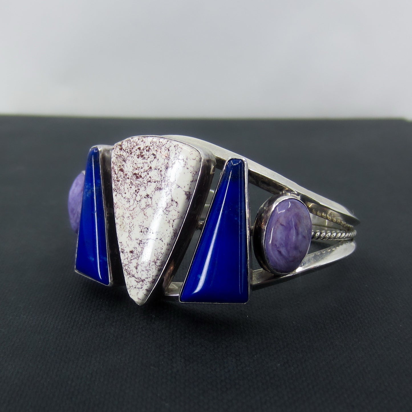 Estate Lapis, Jasper and Sugilite Cuff Sterling, TAMStar Designs c. 2010