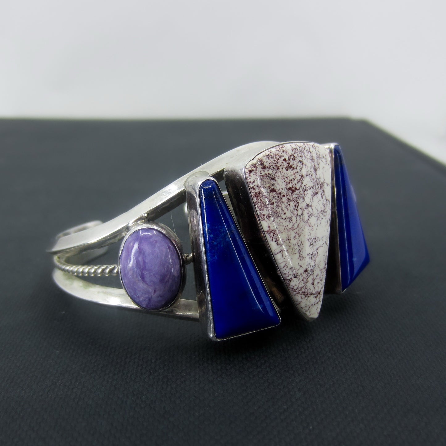 Estate Lapis, Jasper and Sugilite Cuff Sterling, TAMStar Designs c. 2010