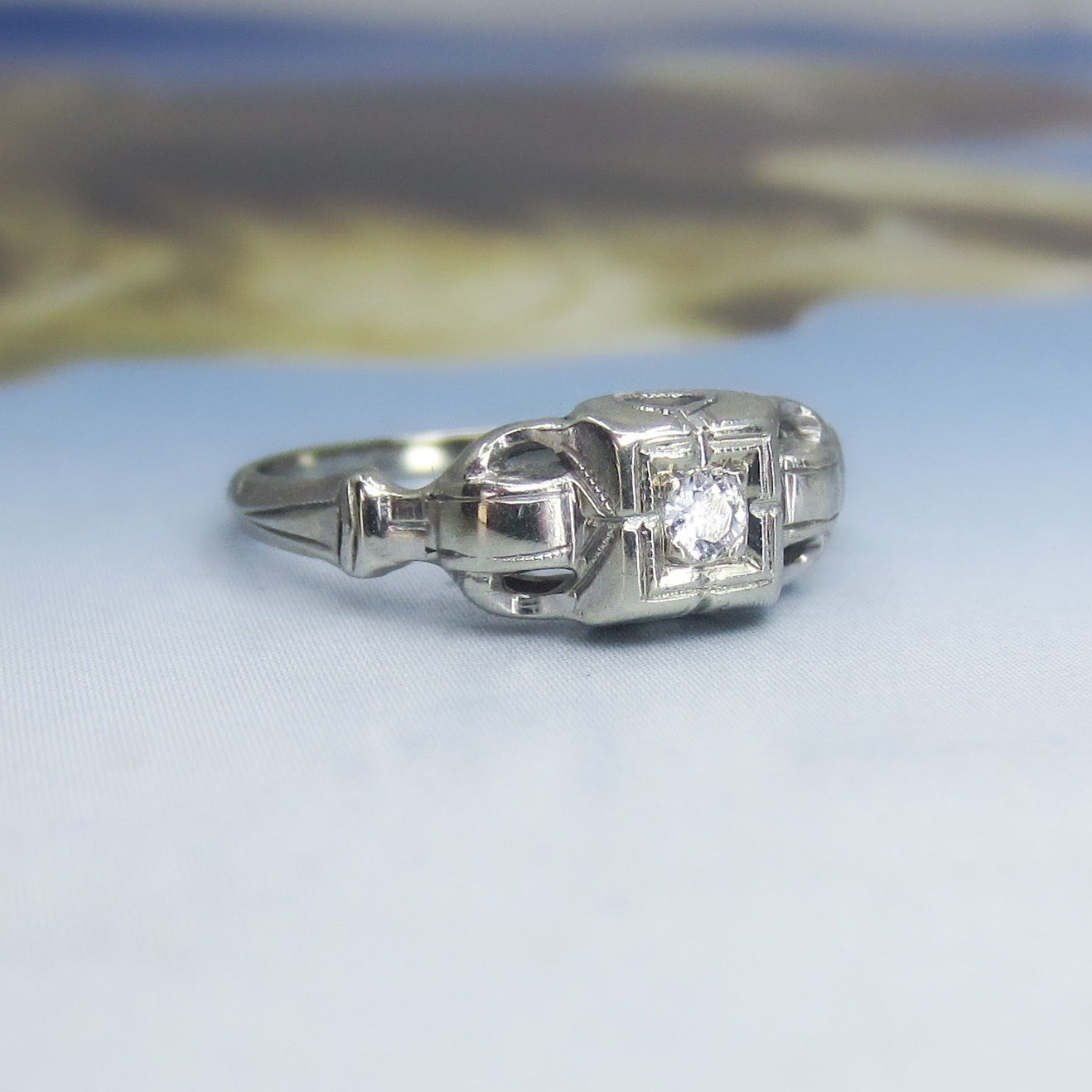 Art Deco Old European Diamond .10ct Ring 14k c. 1930