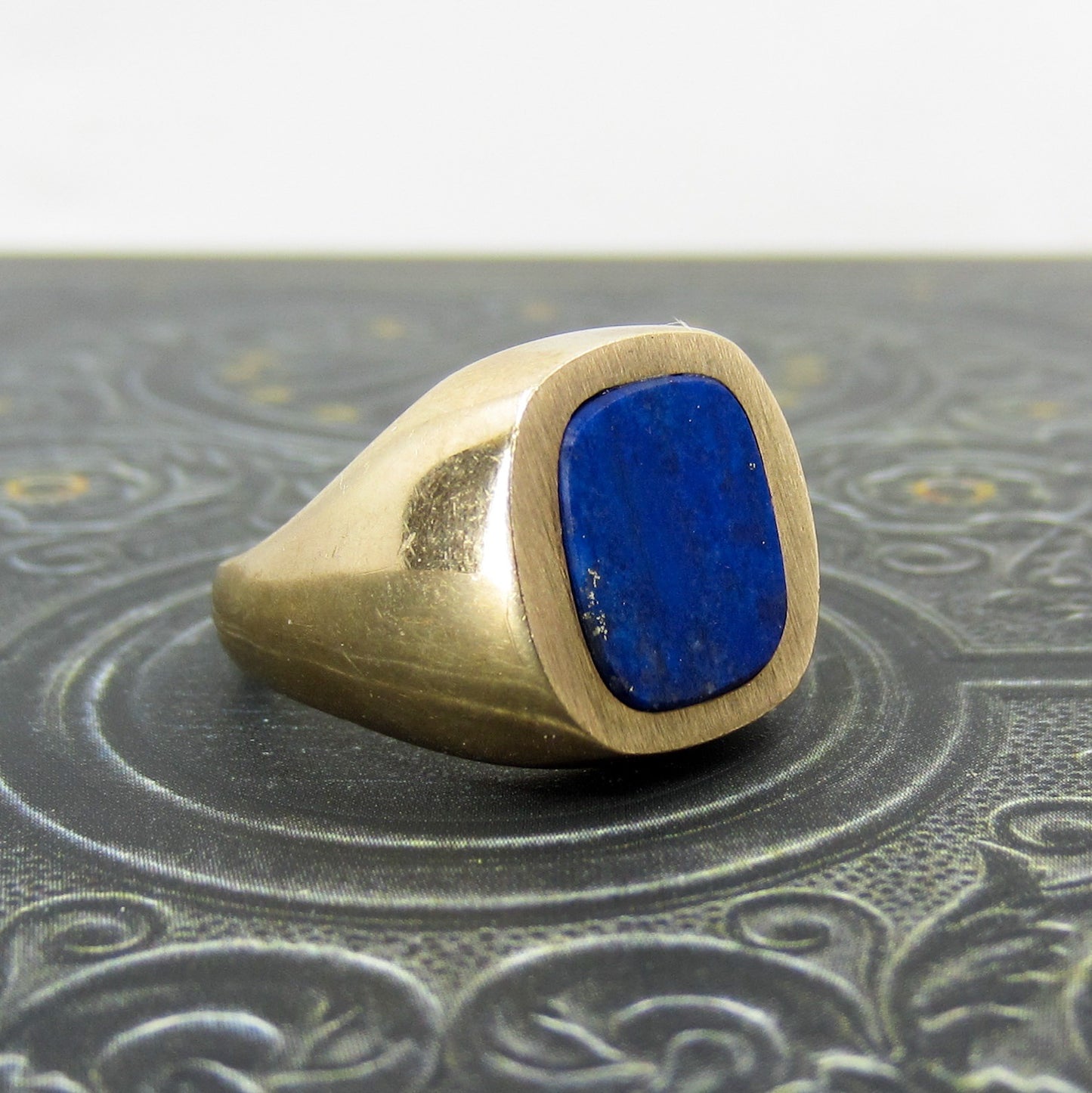 Vintage Lapis Signet Ring 14k c. 1960