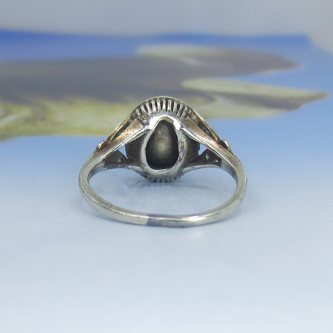 Georgian Revival Rose Cut Diamond Ring 14k c. 1930