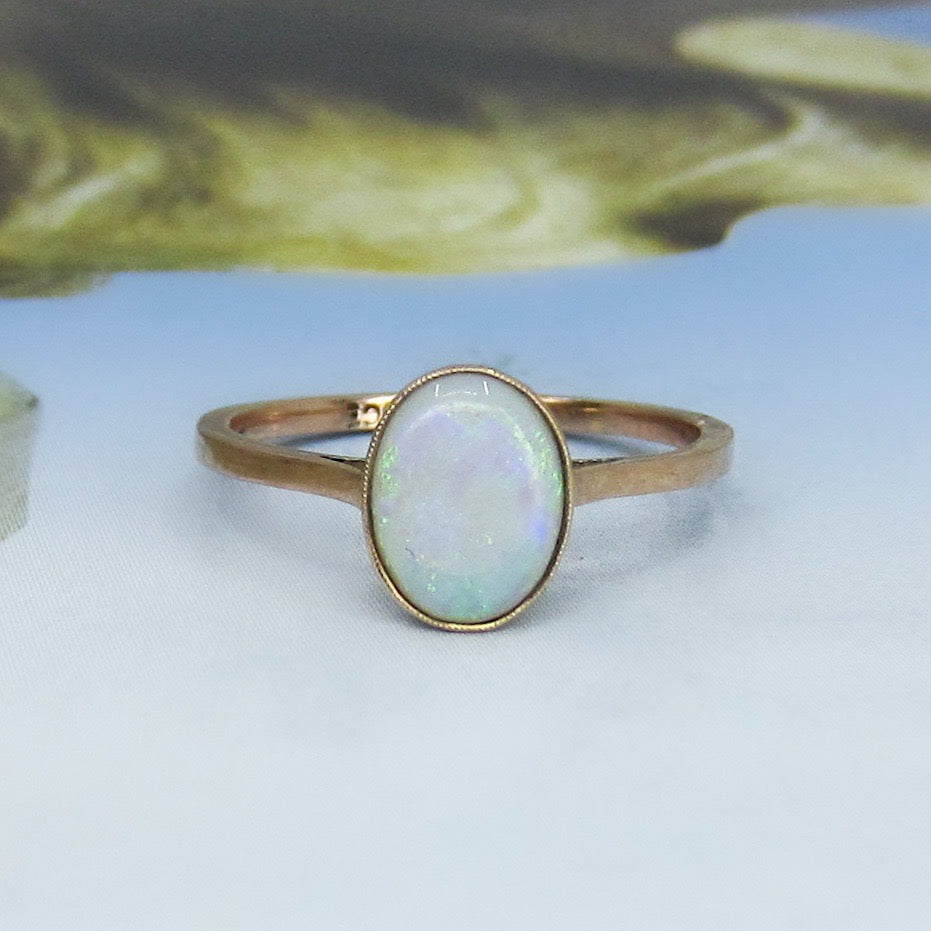 SOLD--Edwardian Opal Ring 9ct c.1900
