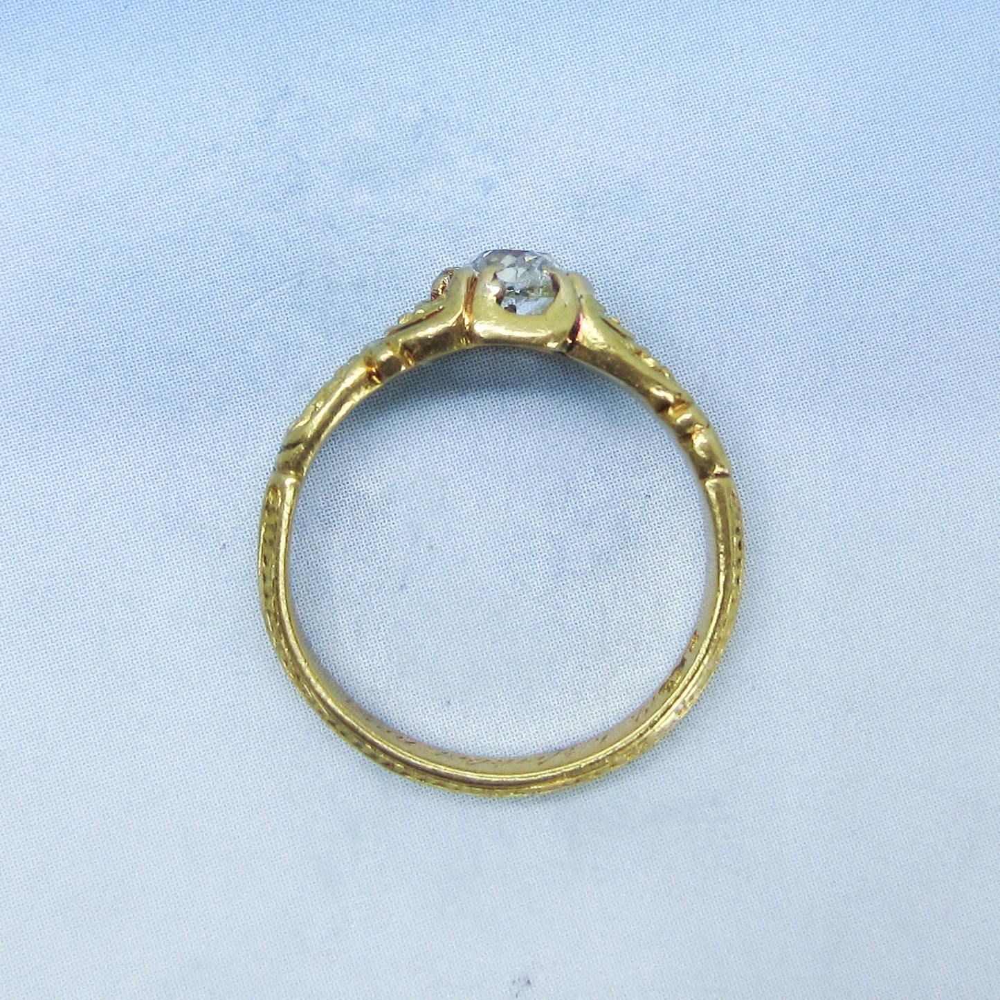 Early Victorian Old Mine Diamond .64ct Ring 18k c. 1843