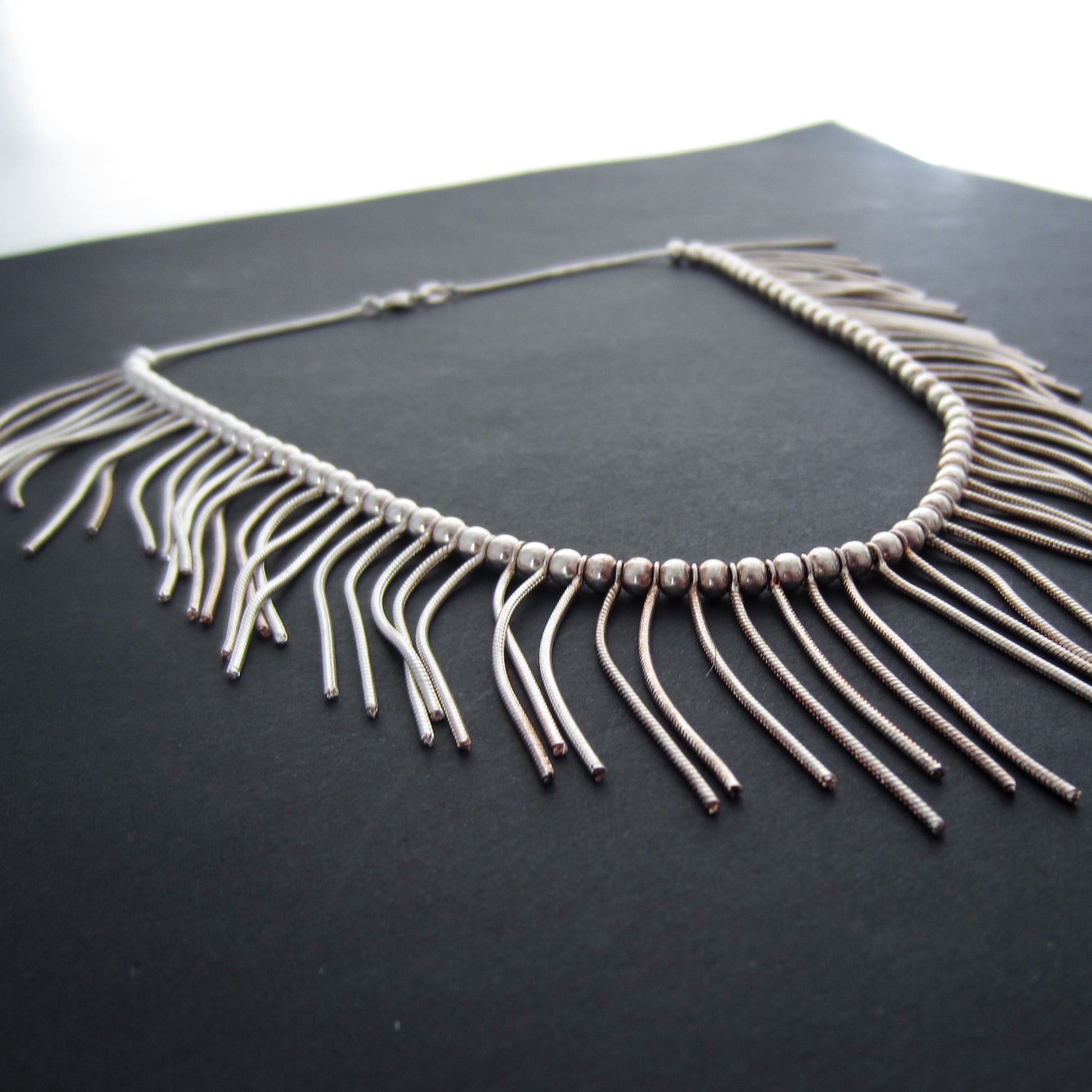 Sterling Silver Fringe Necklace