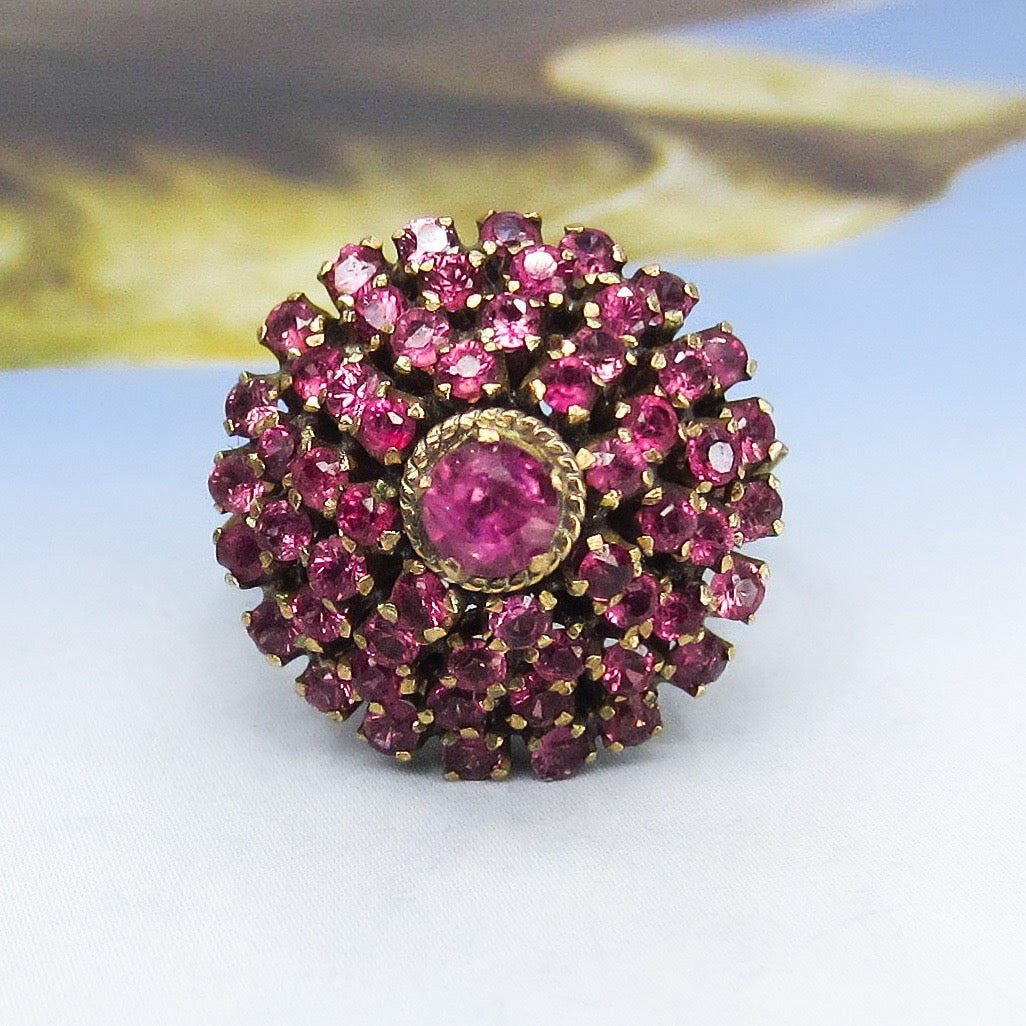 SOLD-MidCentury Pink Sapphire Princess Ring 14k c. 1960