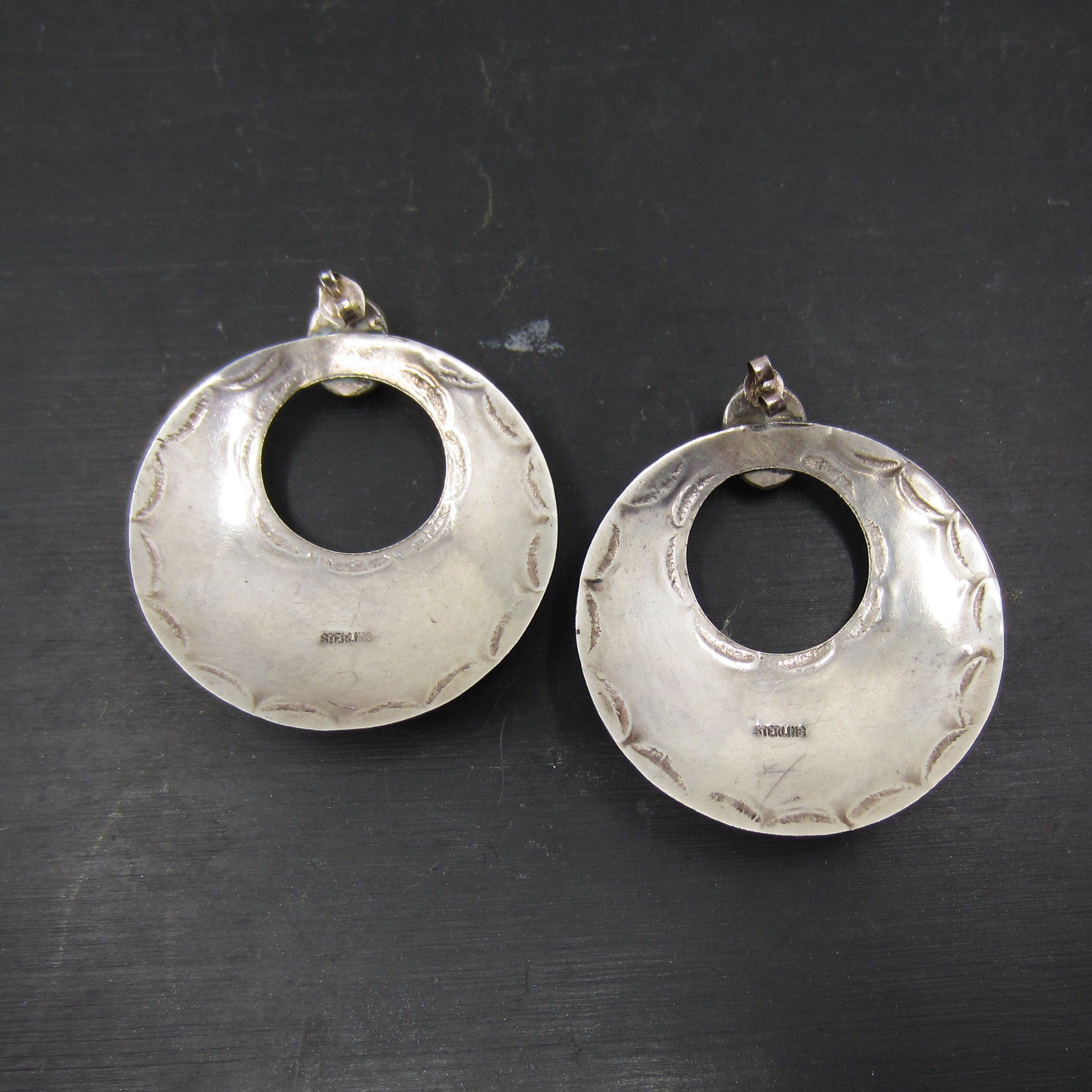 Navajo offers Vintage Sterling Silver Wide Hoop Earrings