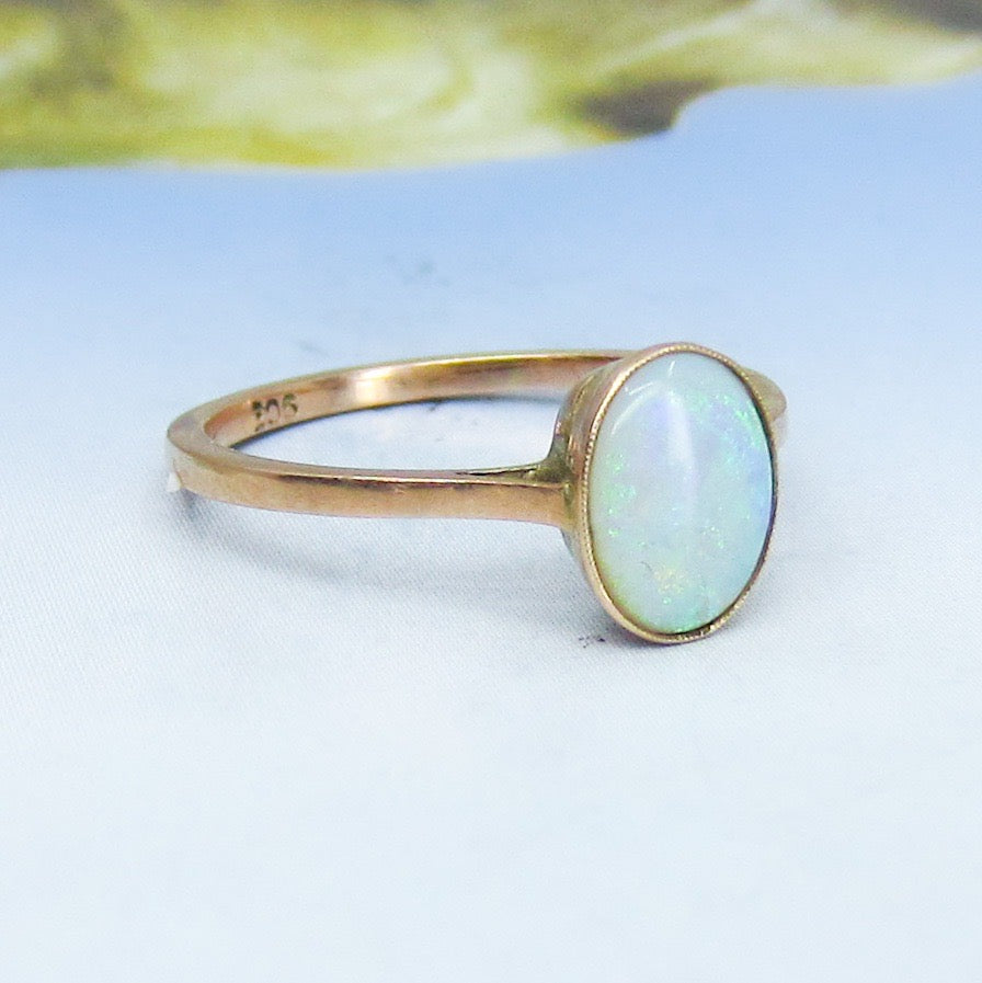 SOLD--Edwardian Opal Ring 9ct c.1900