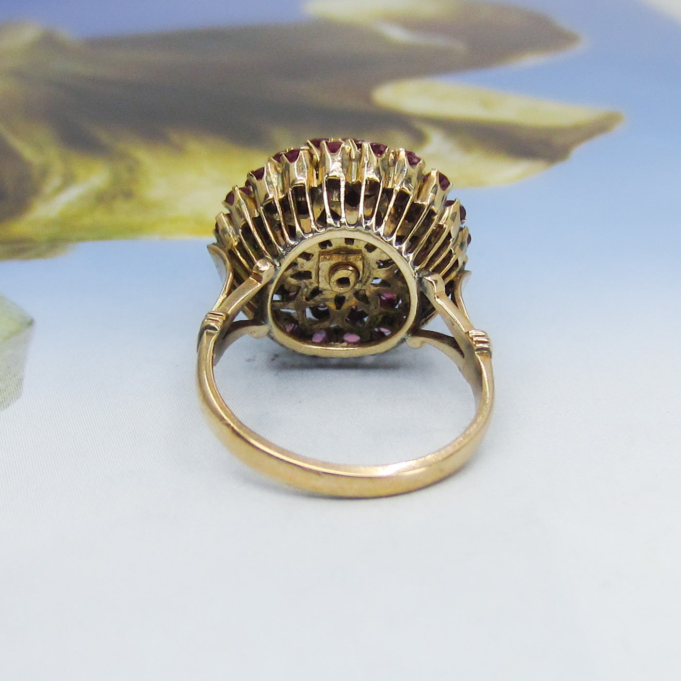 SOLD-MidCentury Pink Sapphire Princess Ring 14k c. 1960