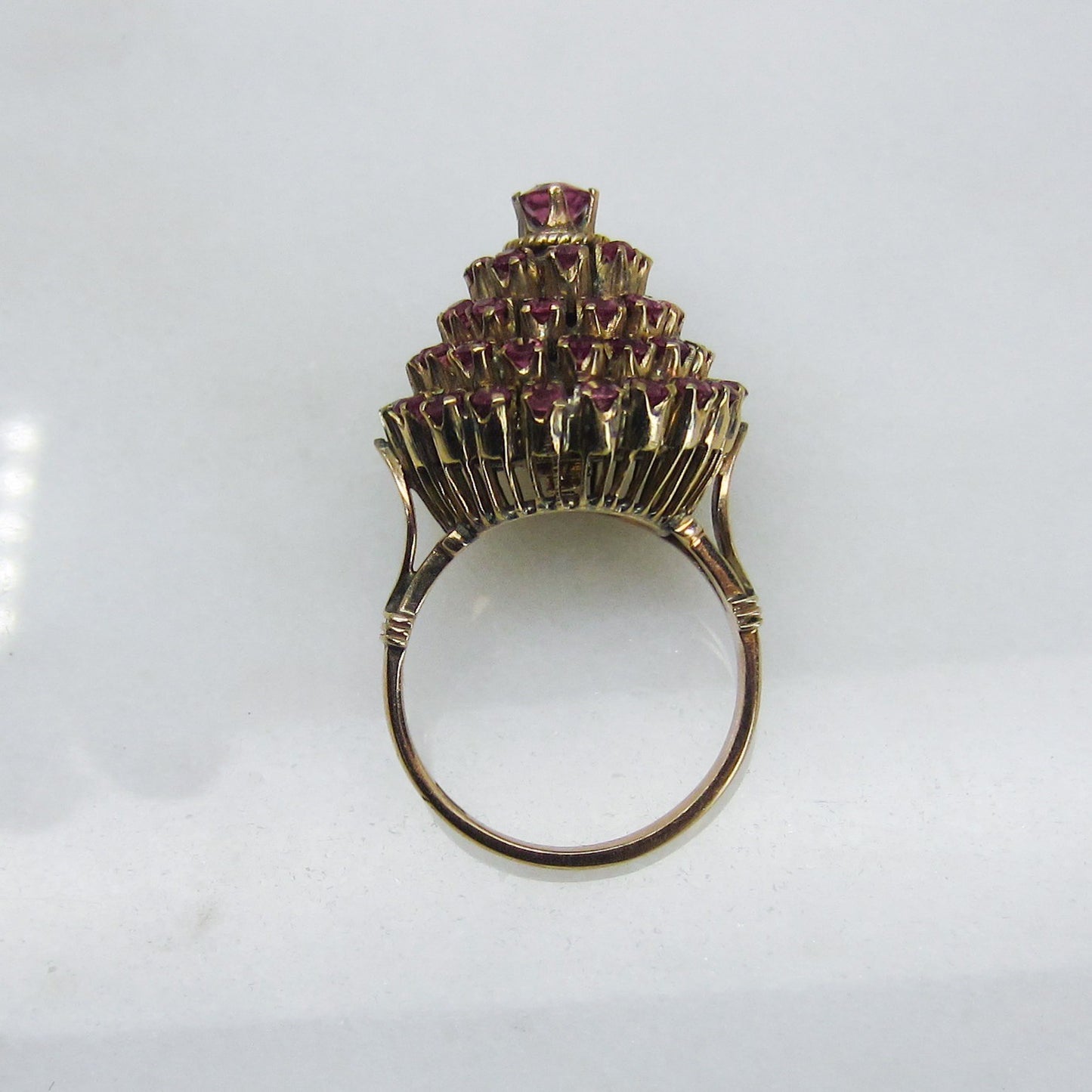 MidCentury Pink Sapphire Princess Ring 14k c. 1960