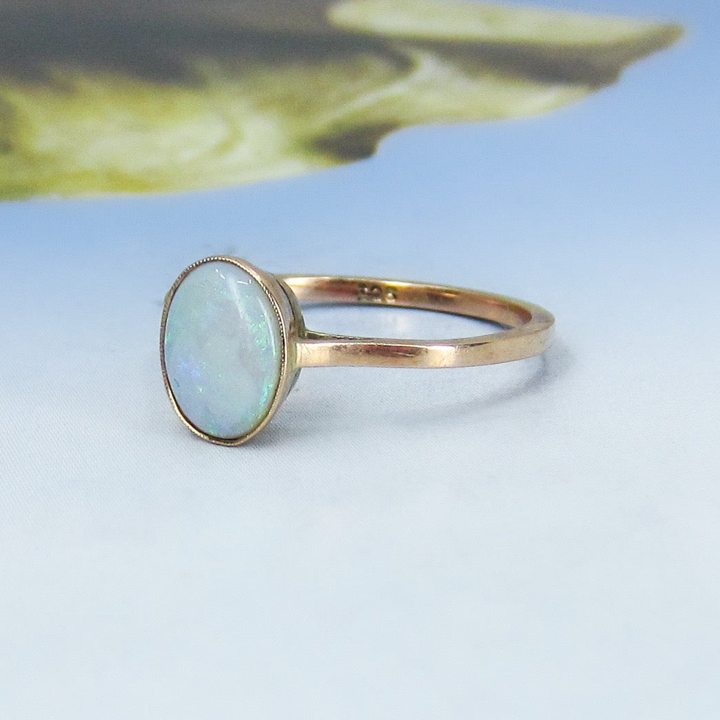 SOLD--Edwardian Opal Ring 9ct c.1900