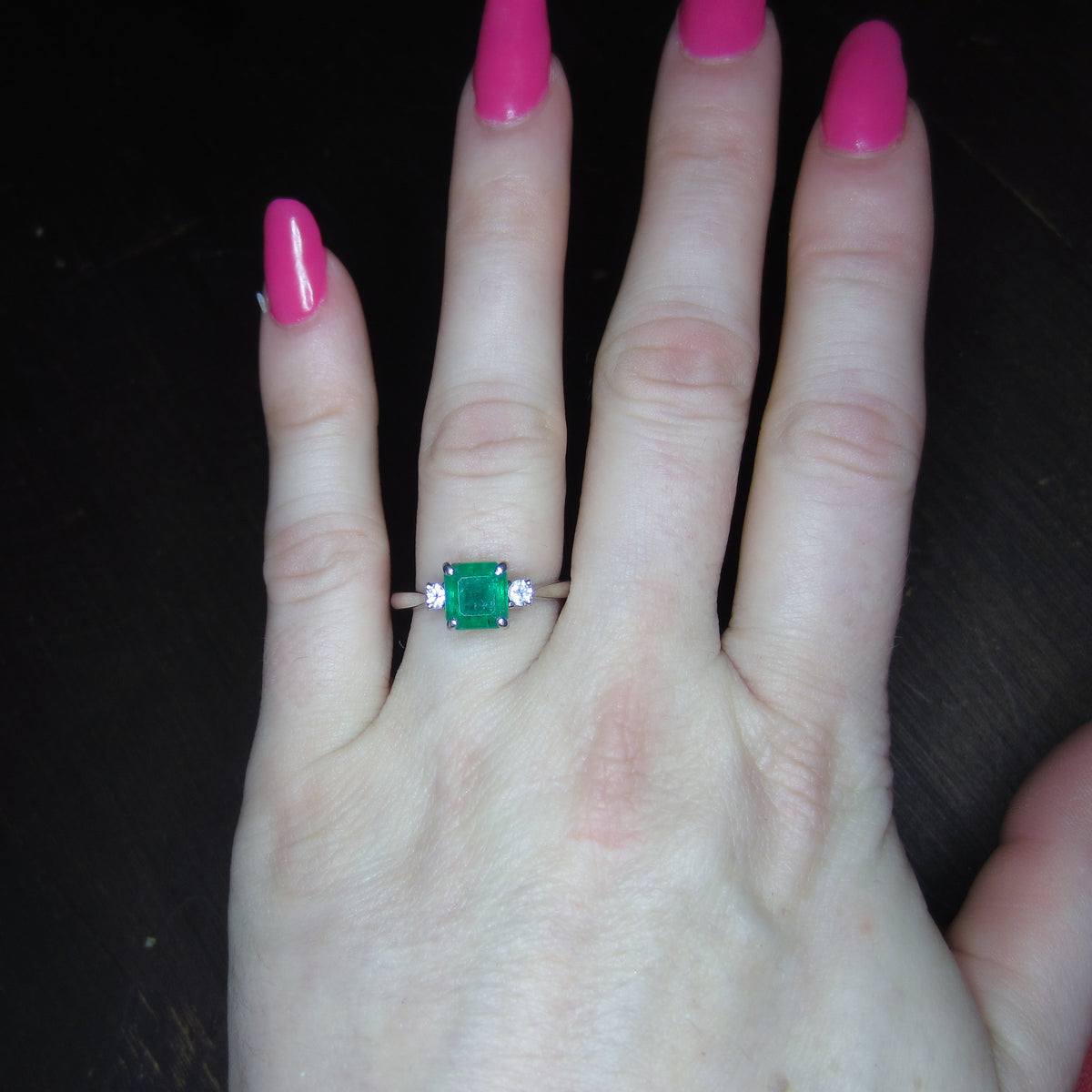 Vintage Emerald and Diamond Ring 18k