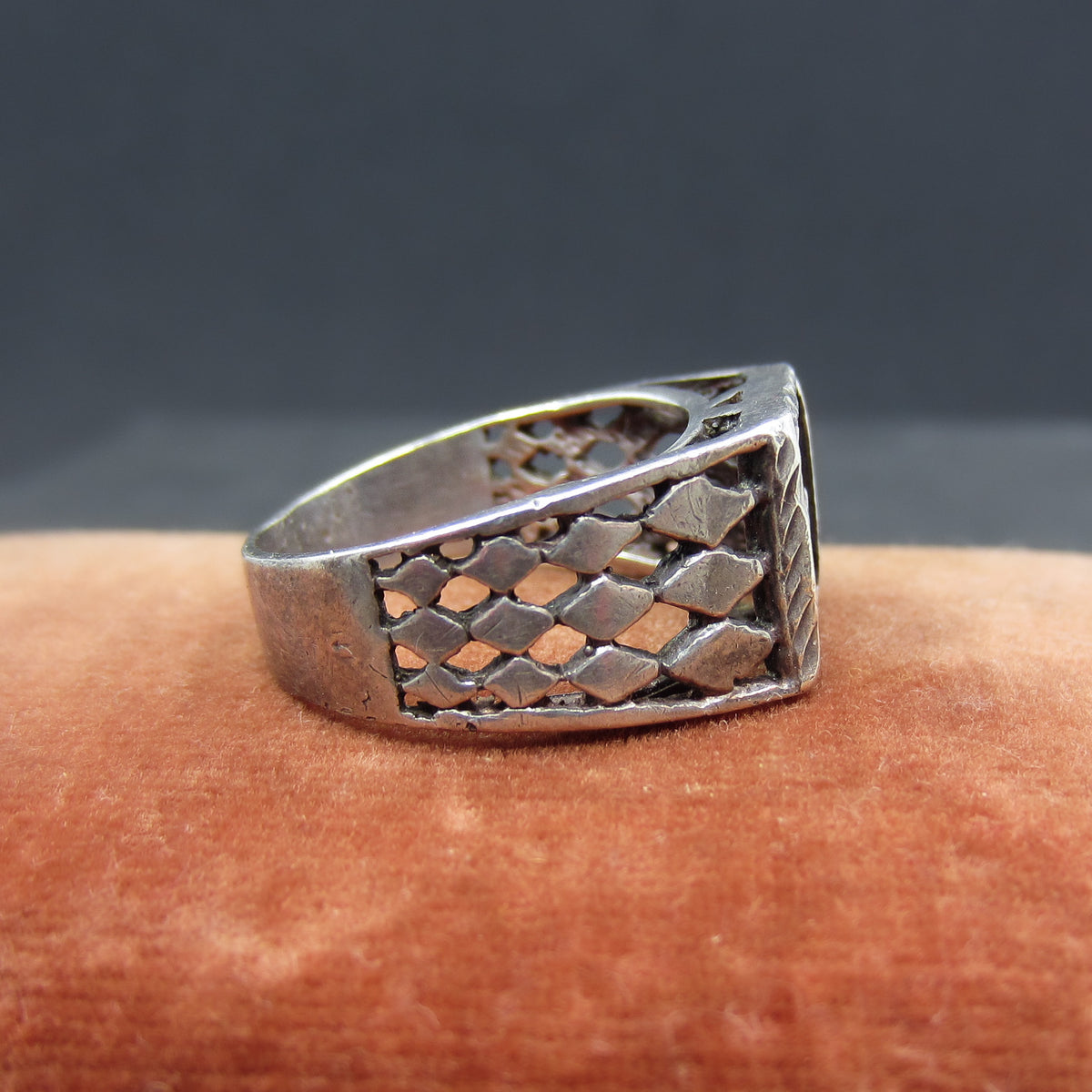 Vintage “F” Monogram Signet Ring Sterling