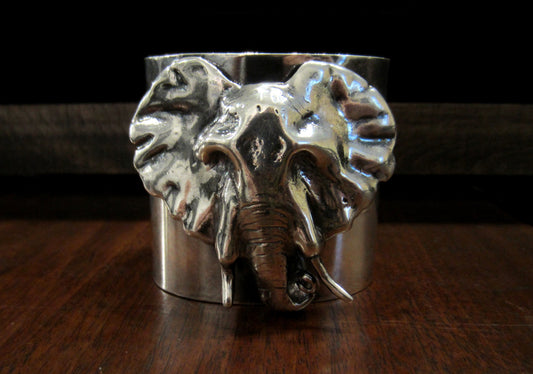 SOLD--Vintage Elephant Cuff Sterling c. 1970