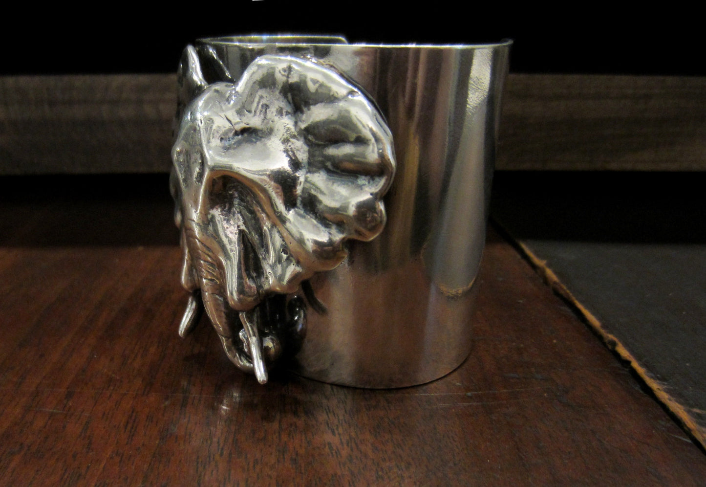 SOLD--Vintage Elephant Cuff Sterling c. 1970