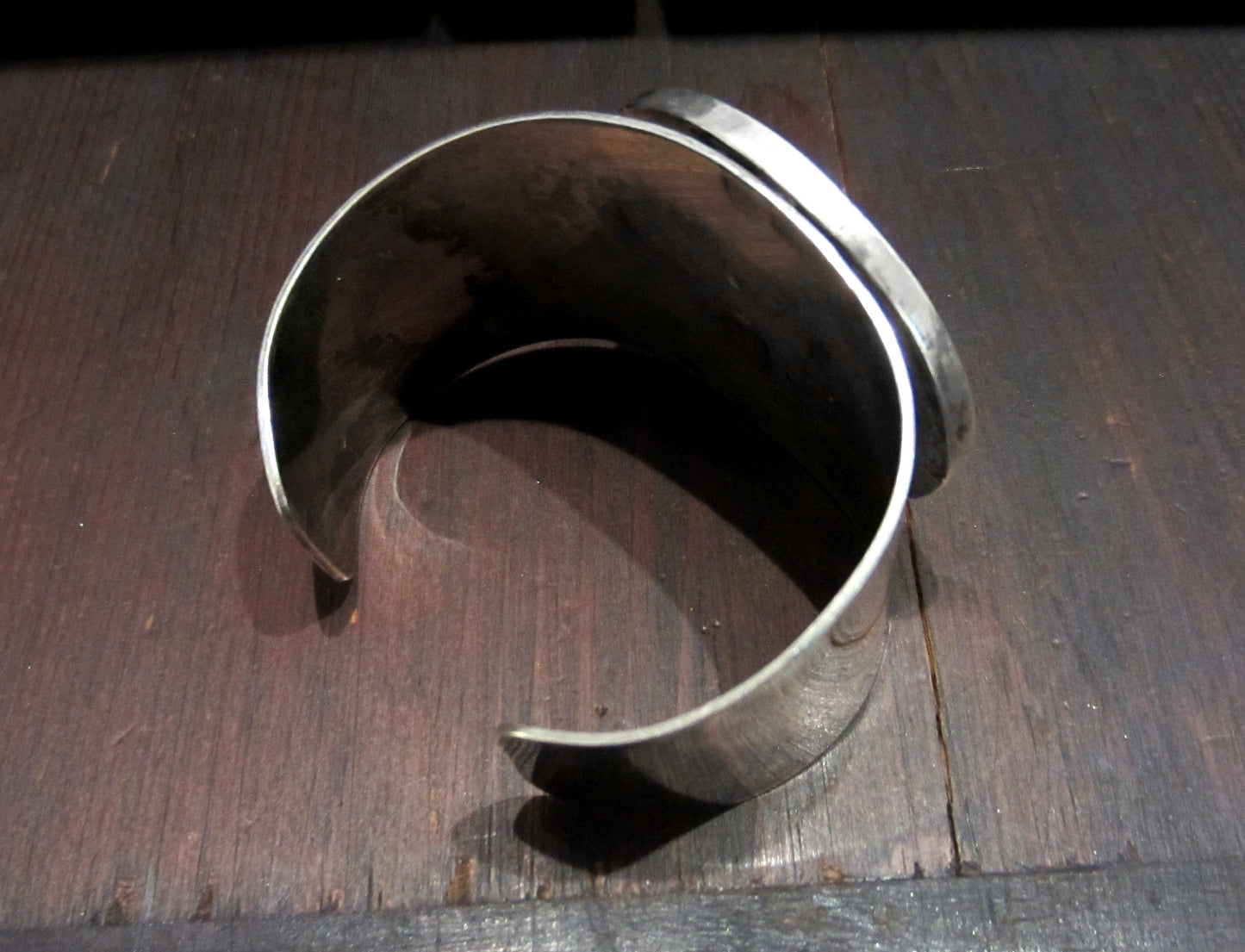 SOLD--Giant Modernist Onyx Cuff Sterling Silver c. 1970