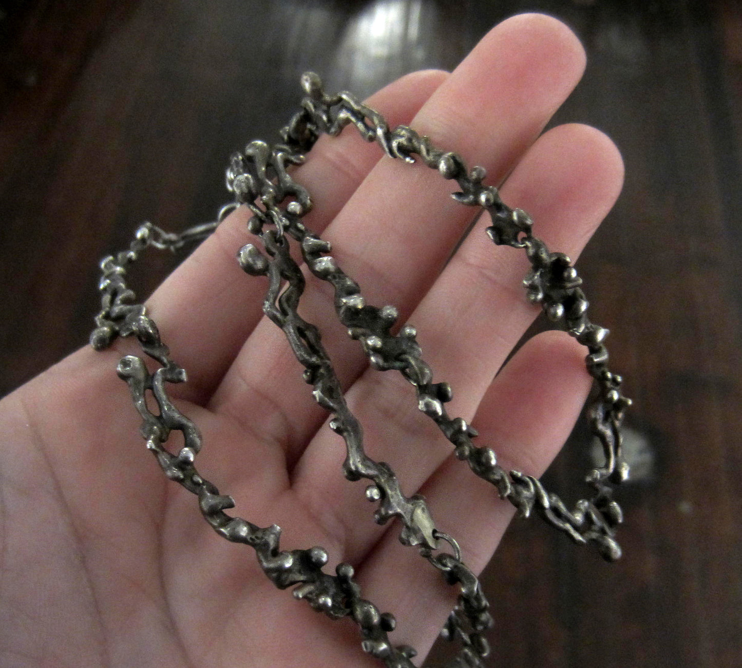 SOLD--Mid-Century Brutalist Chain Sterling c. 1960