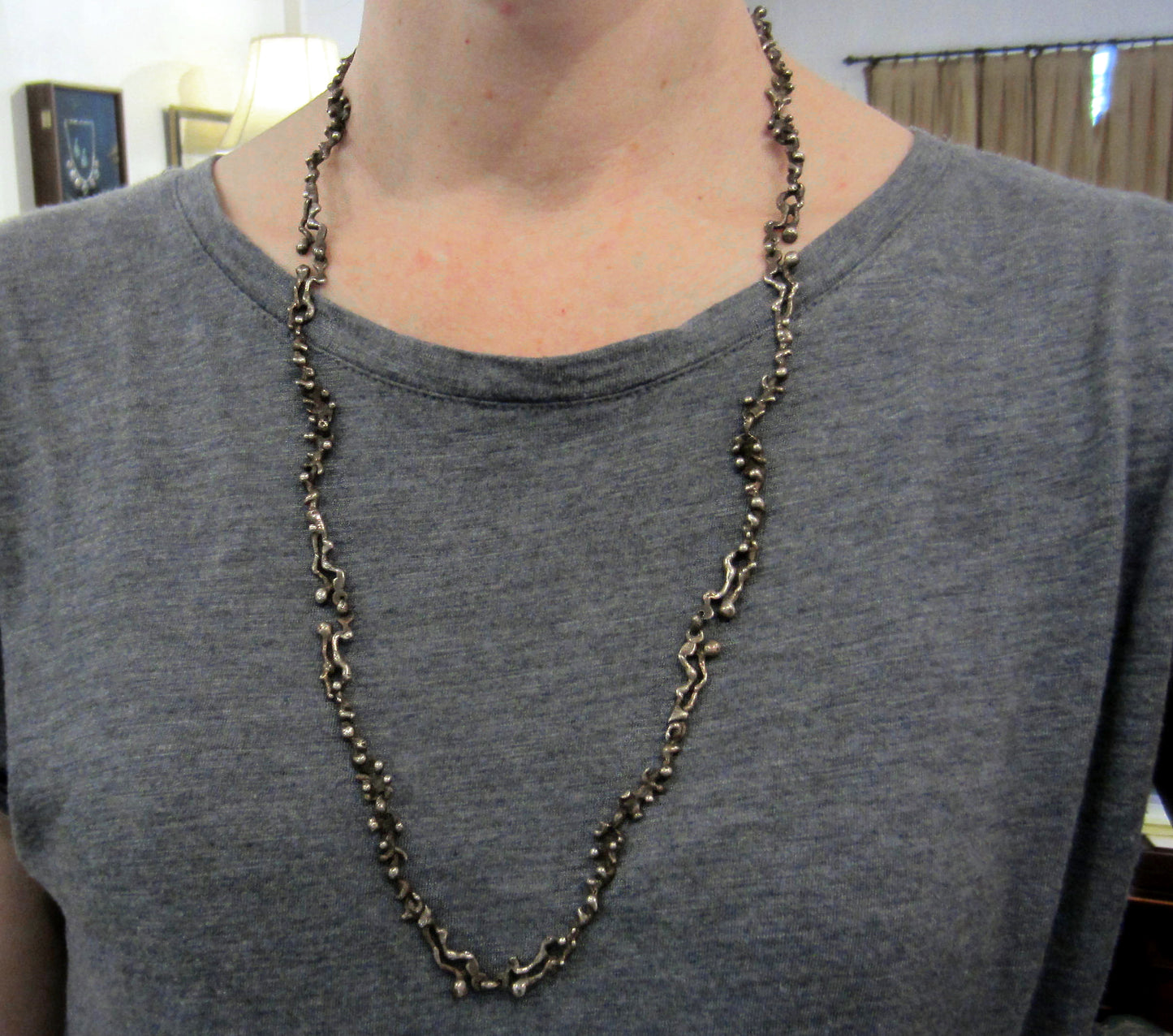 SOLD--Mid-Century Brutalist Chain Sterling c. 1960