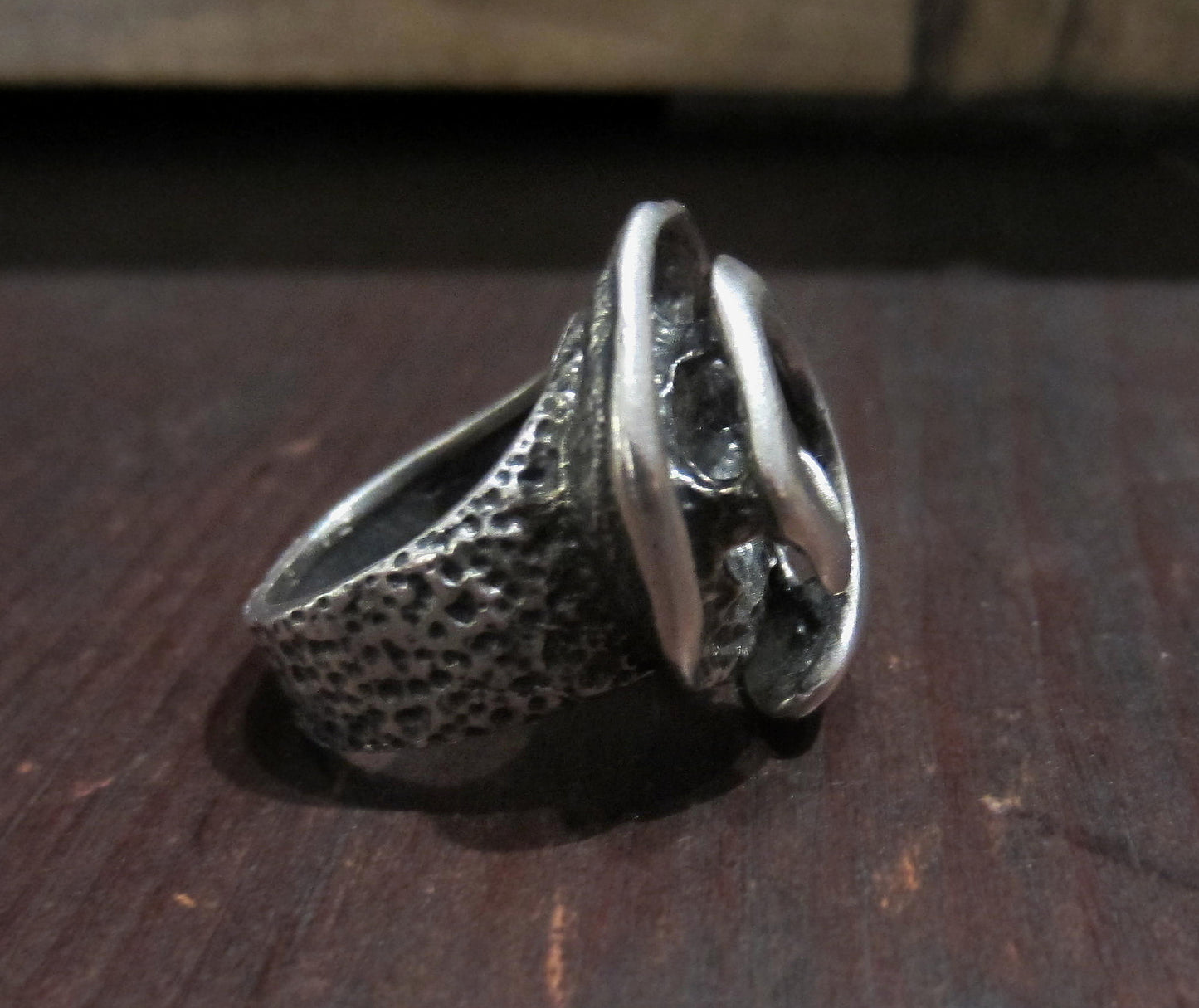 Modernist Swirl Ring Sterling c. 1960