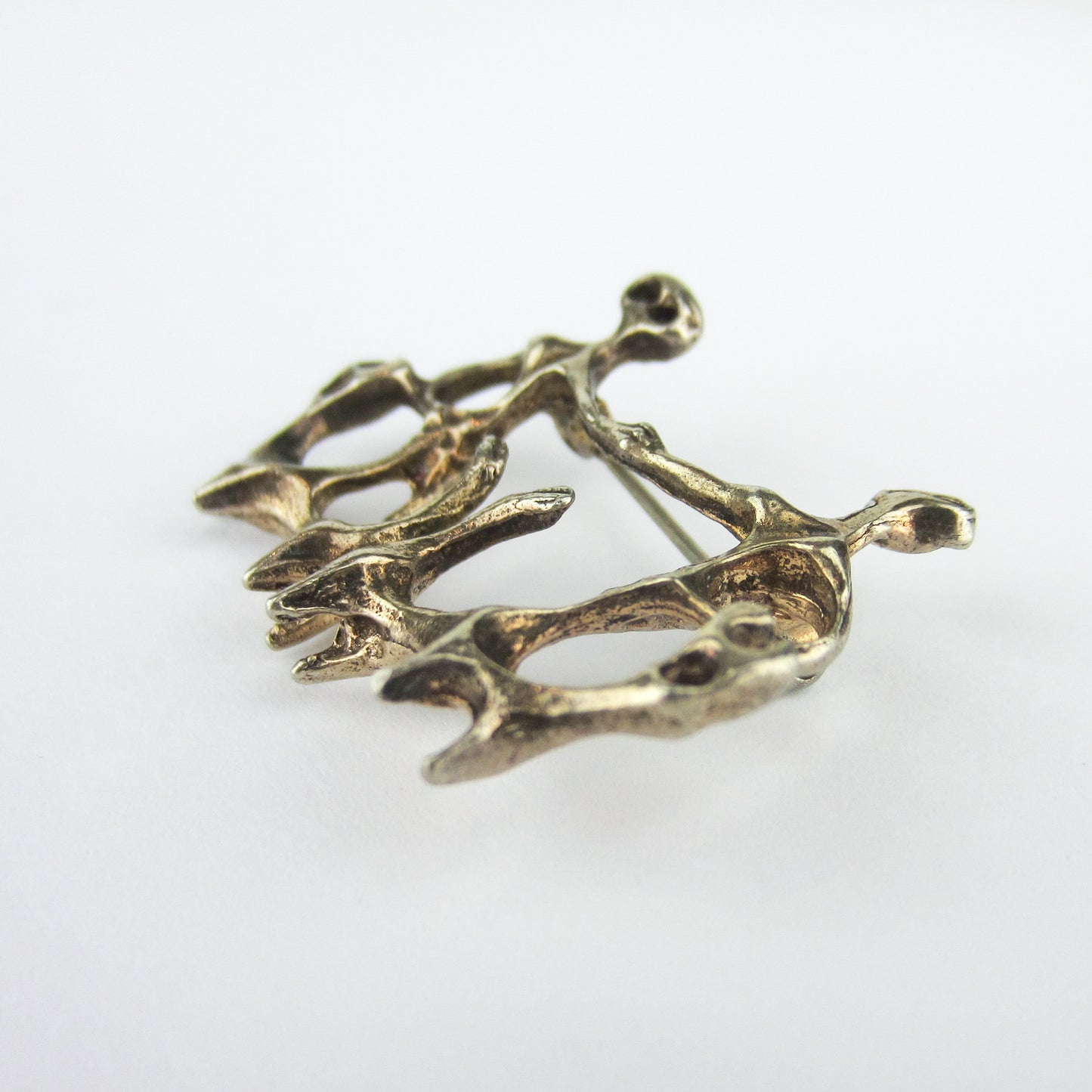 Brutalist Figural Brooch Sterling, Aharon Bezalel c. 1960