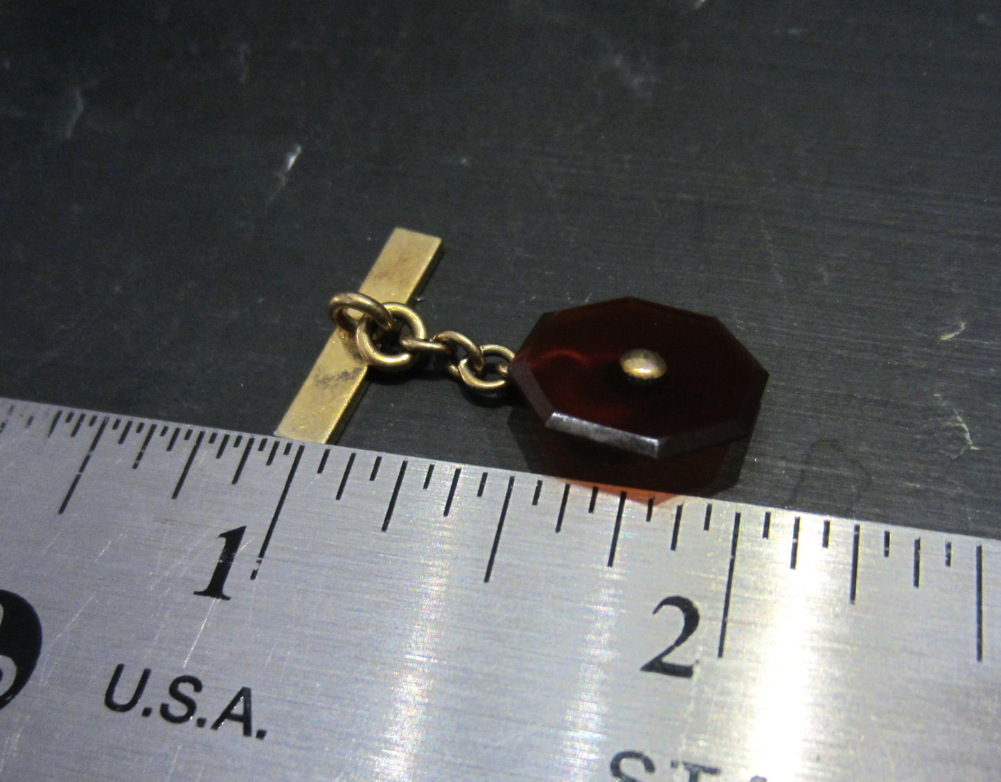 SOLD--Art Deco Carnelian Cufflinks Gold-filled c. 1930