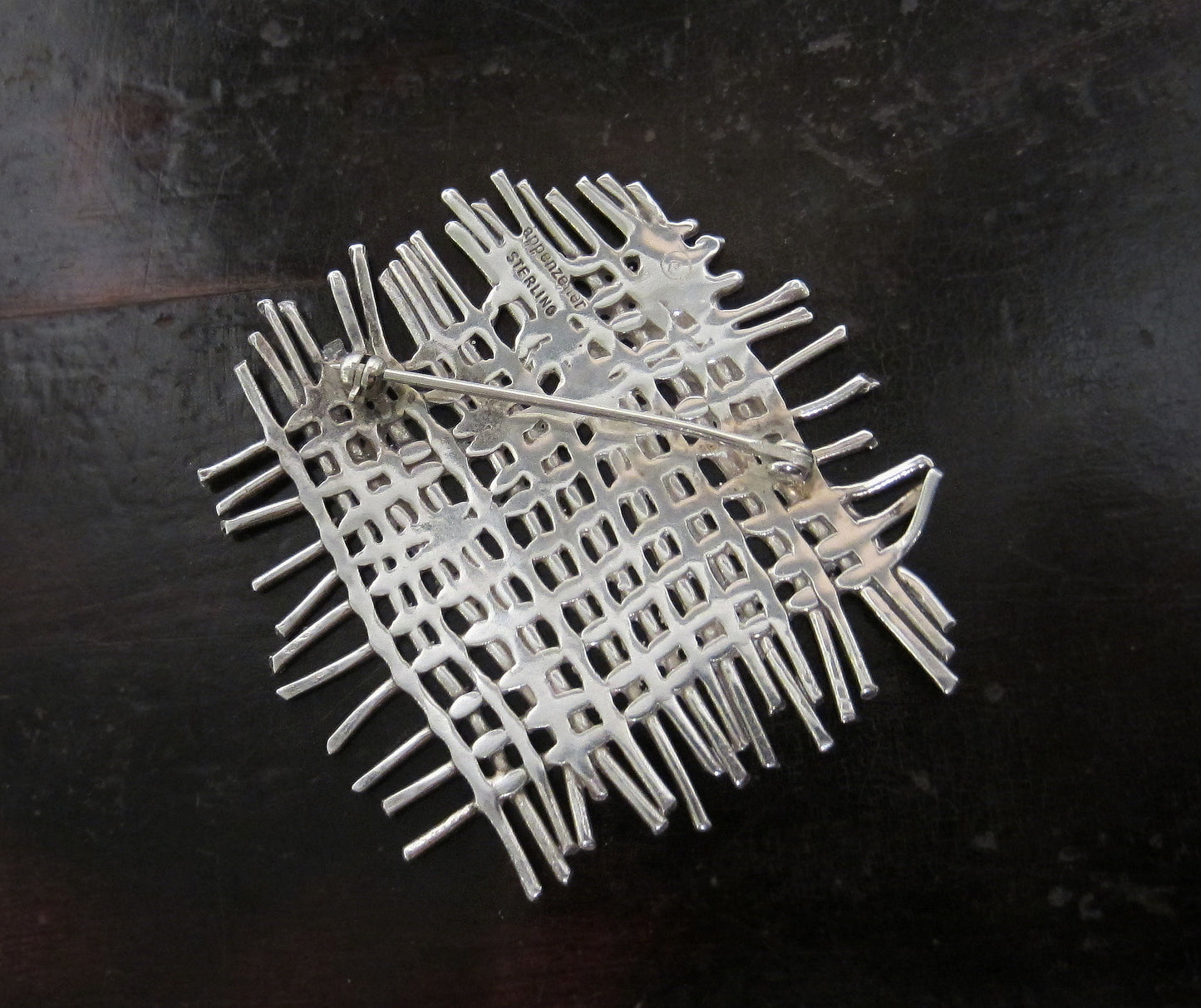 SOLD--Vintage Hans Appenzeller Woven Brooch Sterling c. 1984