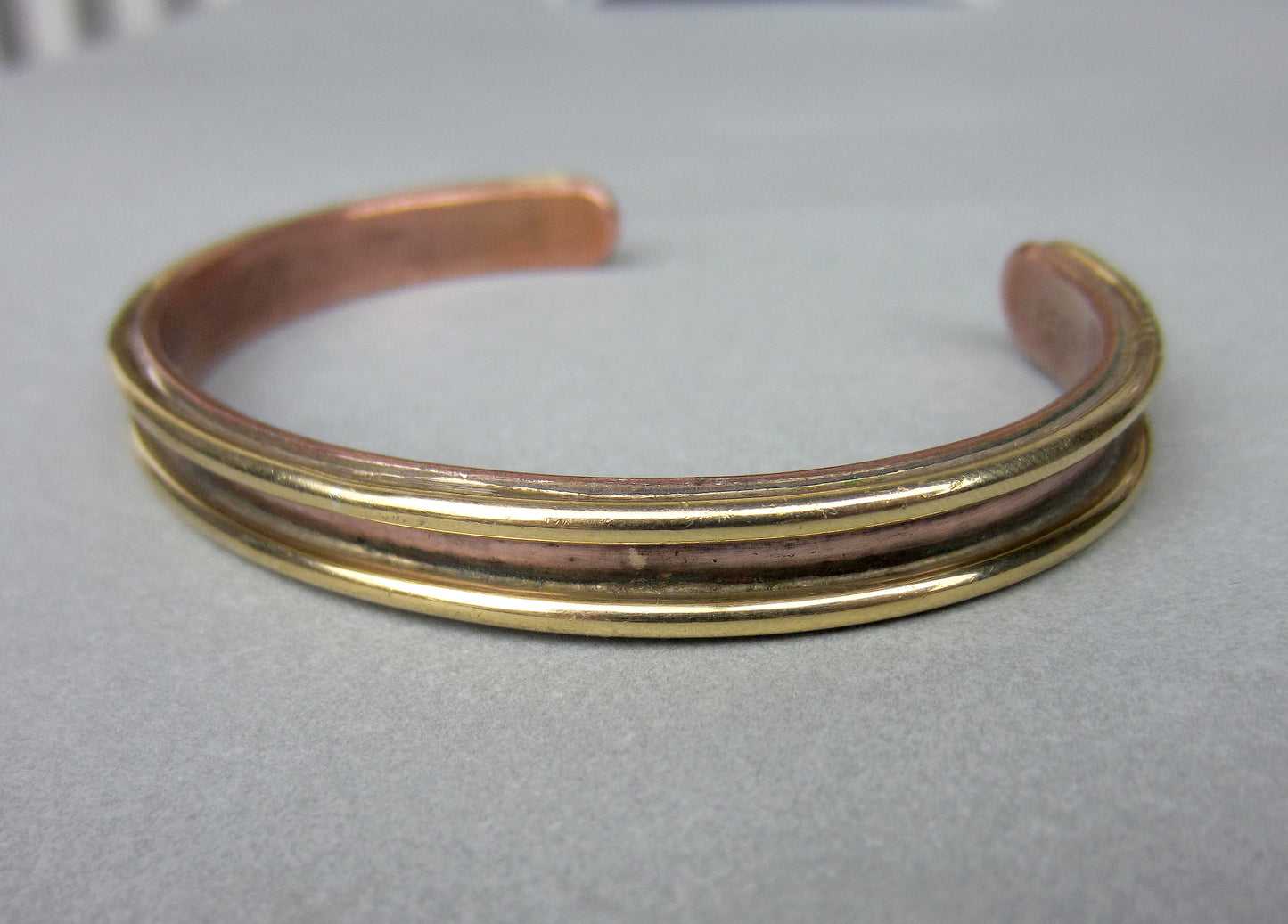 SOLD--Cartier Sabona Cuff Bracelet 18k and Copper c. 1970