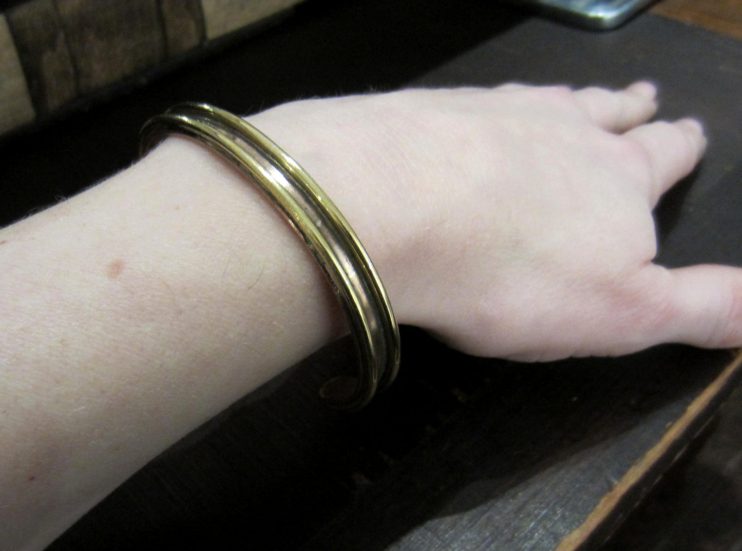 SOLD--Cartier Sabona Cuff Bracelet 18k and Copper c. 1970