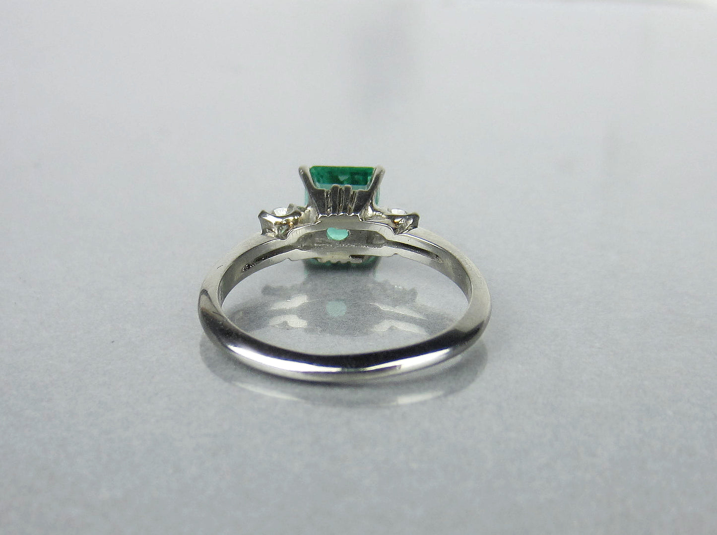 SOLD--Vintage Emerald 1.80ct and Diamond Ring 18k