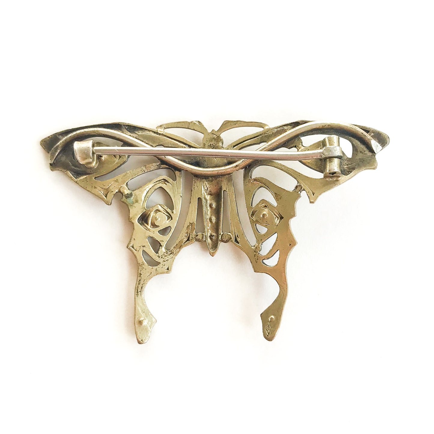 Art Nouveau Paste Butterfly Brooch Gold-Filled c. 1890