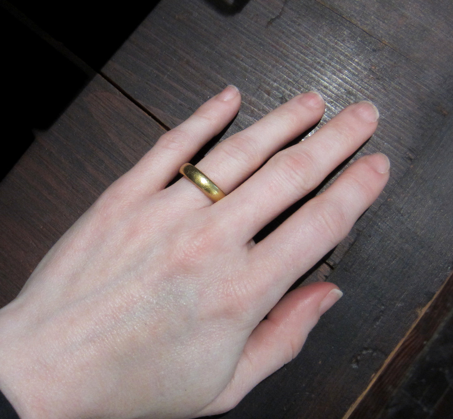 SOLD--Vintage 5mm 22k Matte Band, Size 6