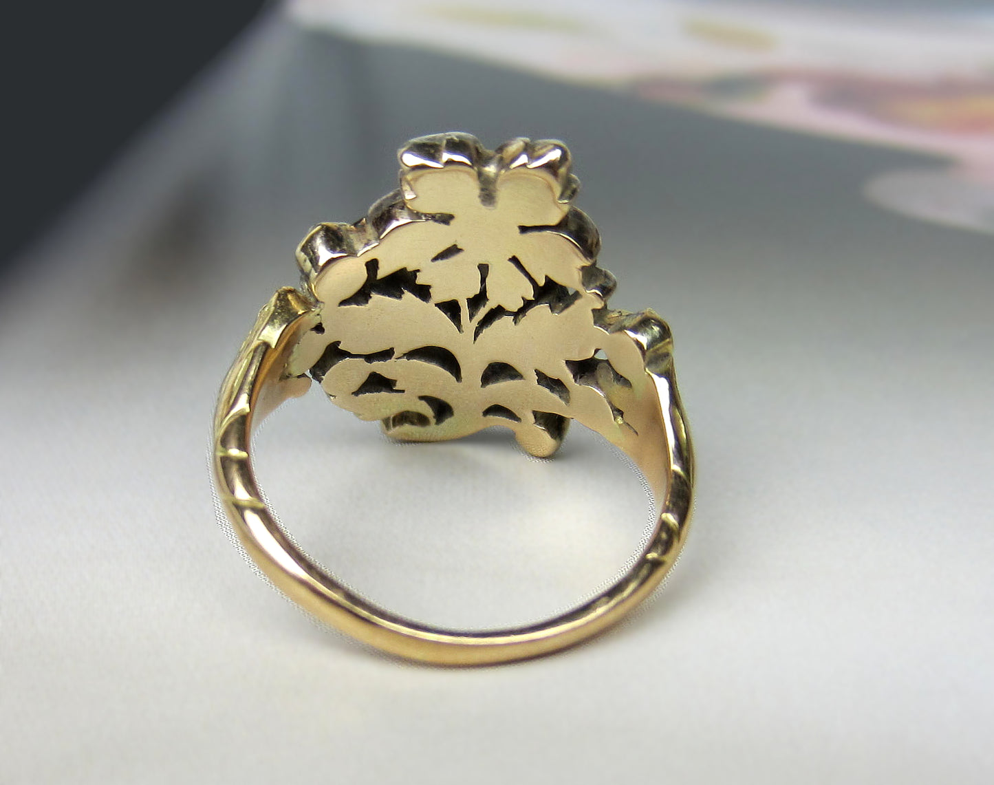 SOLD--Georgian Diamond Giardinetti Ring Silver/15k c. 1800
