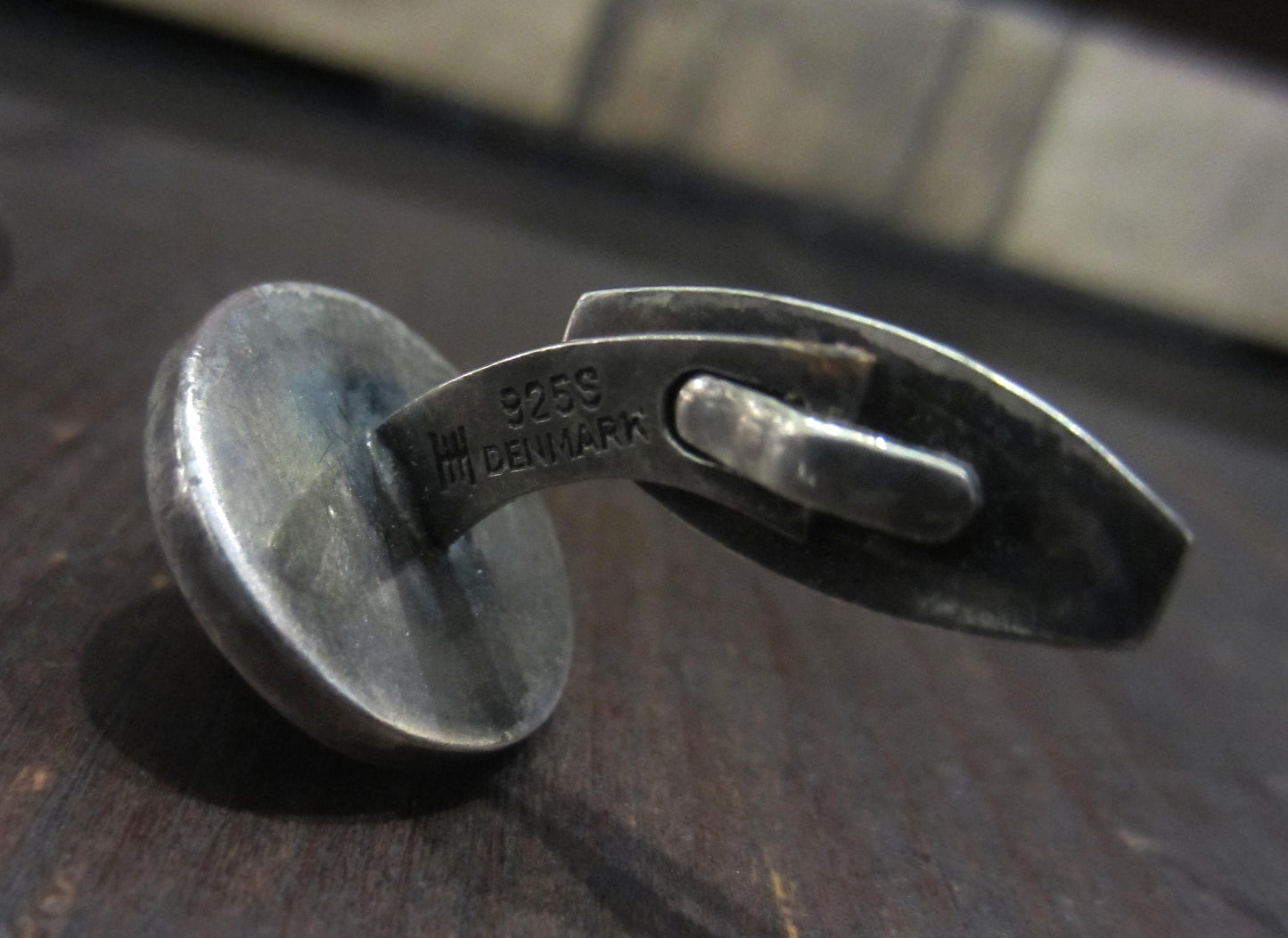 SOLD Modernist Button Cufflinks Sterling, Hans Hansen, Denmark c. 1950