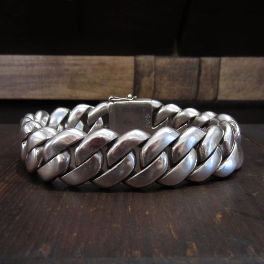 SOLD--Vintage SUPER HEAVY Men’s Curb Link Bracelet Sterling