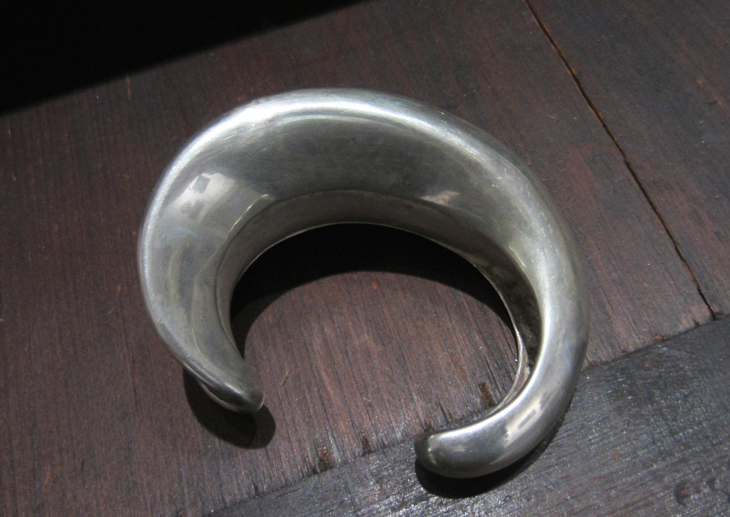 SOLD--Big Vintage Yukihiro Shibata Asymmetrical Cuff Sterling c. 1980