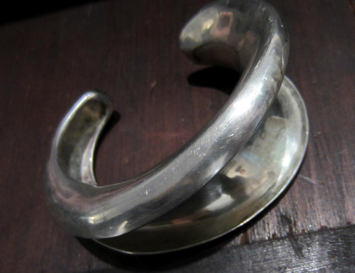 SOLD--Big Vintage Yukihiro Shibata Asymmetrical Cuff Sterling c. 1980