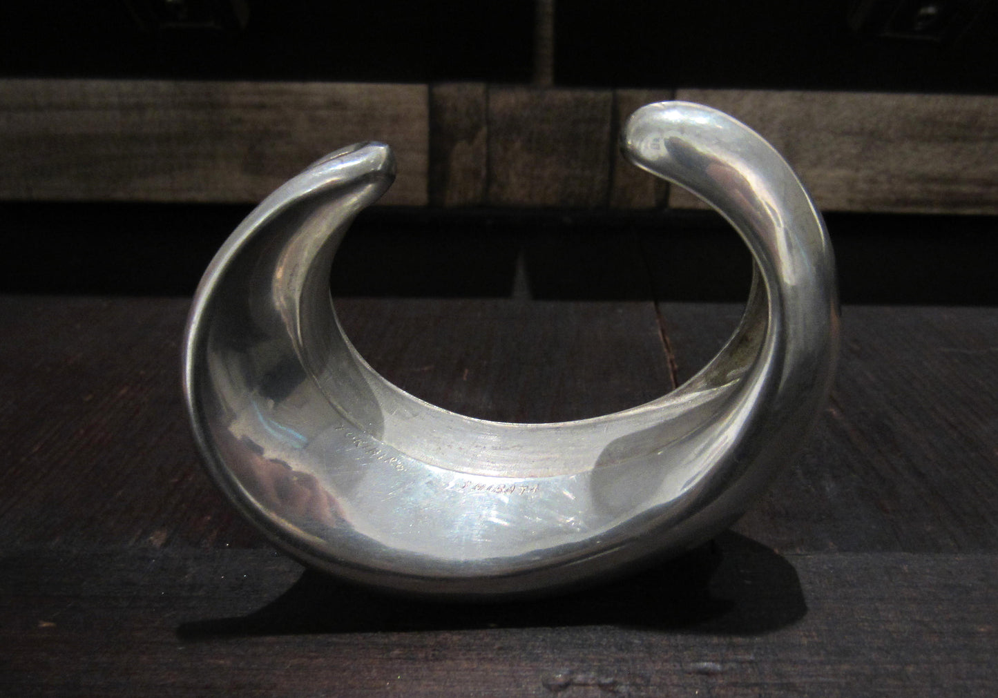 SOLD--Big Vintage Yukihiro Shibata Asymmetrical Cuff Sterling c. 1980