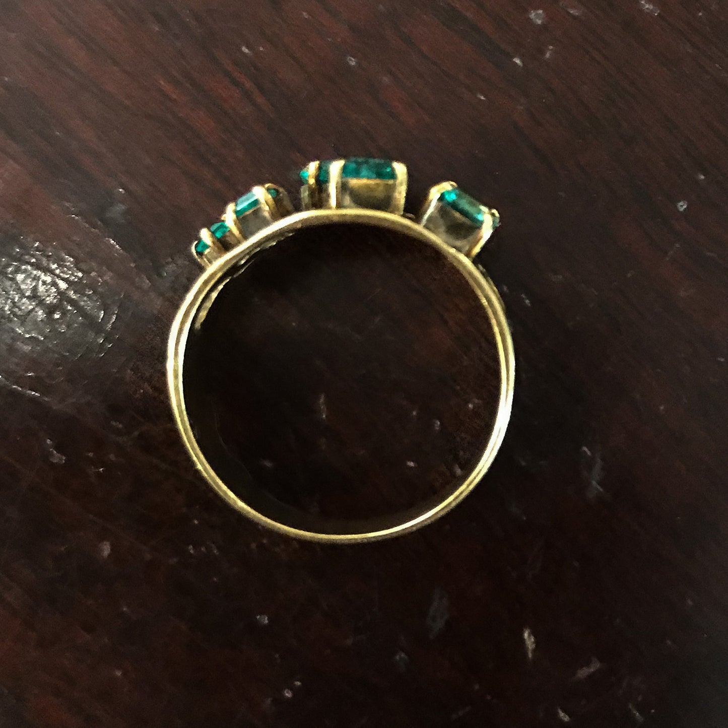 SOLD--Mid-Century Emerald Ring 18k c. 1960