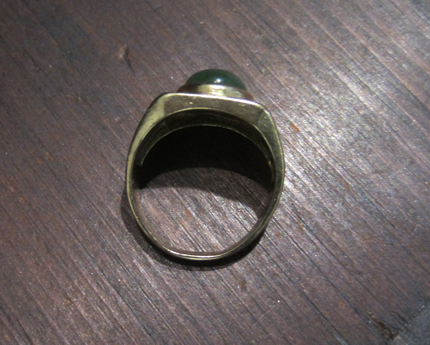 SOLD--Vintage Men's Jade Ring 14k c. 1970