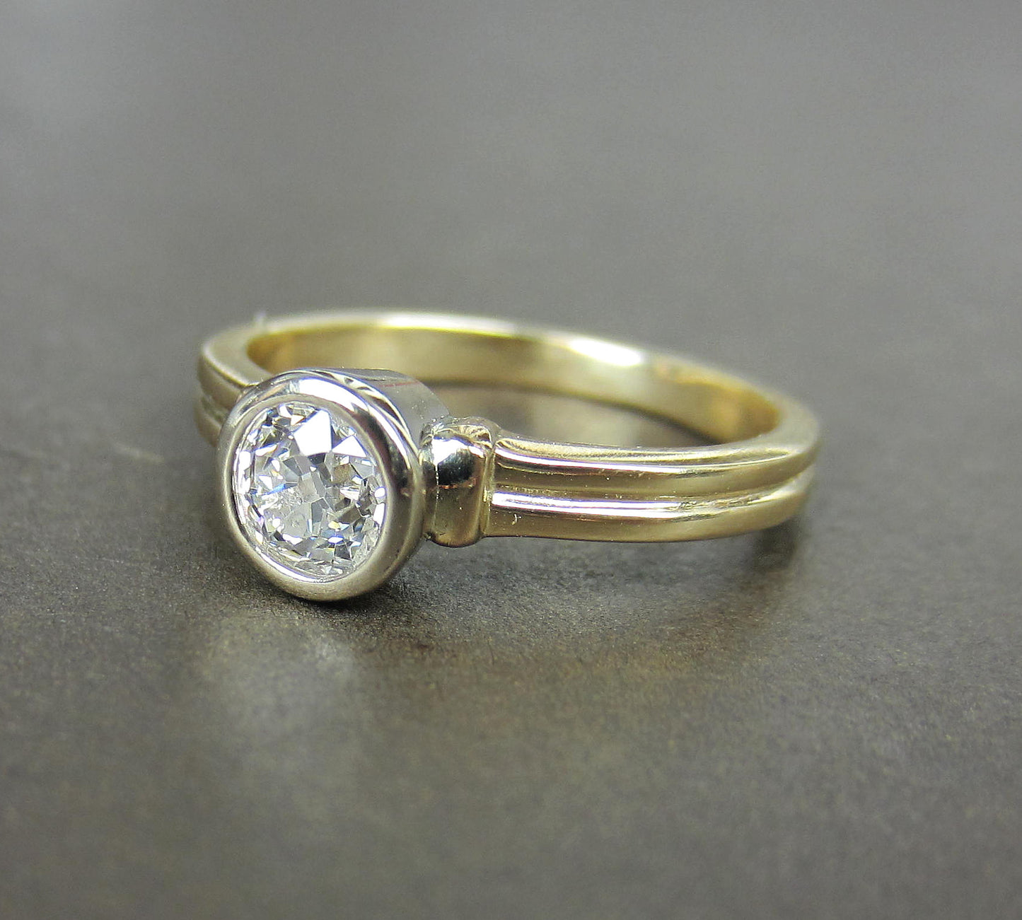 SOLD--Old Mine Diamond .52ct Engagement Ring 14k